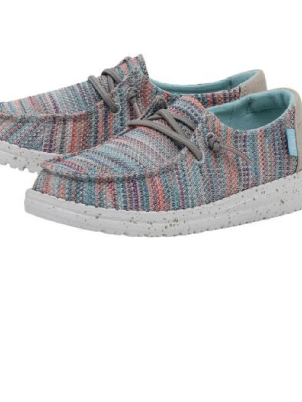 Hey Dude Wendy Stretch Sunset. Pastel Multi Knit Slip-On Casual Shoes Size 6